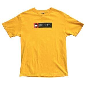 Vintage Blind Skateboards For Death Reaper USA Made T Shirt Yellow Skate Skull M